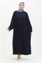 Robadan pleated abaya 1052-04 navy blue - 2
