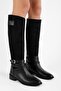 Women's Trinket Black Leather Boots - 2
