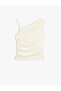 Single Shoulder Sleeveless Asymmetric Collar Draped