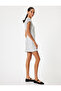 Mini Dress Floral Short Sleeve A-Line Bow Detail U-Neck - 2