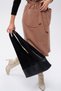 Black Genuine Real Suede Soft Leather Casual Shoulder Bag - 4