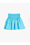 Linen Skirt Layered Elastic Waist Gipe Detailed - 2