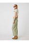 Midi Pencil Skirt High Waist Slit Detailed Textured