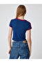 Slogan Printed T-Shirt Crew Neck Short Sleeve Bias Slim Fit - 4