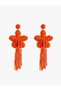 Bead Detailed Flower Earrings - Dangle Design