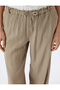 Wide Leg Trousers with Double Waist Detail and Pocket Tie Waist - 5