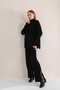 Women's Corded Fabric Zippered Neck, Zippered Leg, Side Slit Knit Set - 2