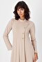 Monche Double Breasted Covered Oversize Soft Textured Dress - 3