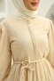 Women's Textured Belly Lined Fisto Long Tesetural Dress - 5