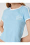 Back Printed T-Shirt Crew Neck Short Sleeve Ribbed - 5