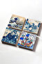 Japanese Art, Mount Fuji, The Great Wave, Tile Art Sailing Ship Stone Coasters Set of 4 10x10cm - 2