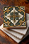 Pattern Stone Coasters Desktop Protective Coasters 4 Piece Set 10x10cm Stone Coasters - 3