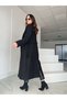 Black Belted Lined Cashmere Coat with Pocket Detail (Full Fit) New Season Beeke-6780 - 3