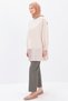 Açık Bej Oversize Garni Piliseli Tunik - 3