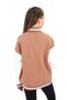 Girls' College Collar Snap Closure Pocket Low Shoulder Embroidery Printed Color Block Knitted Cardigan - 2 - 4