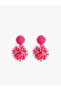 Beaded Dangle Abstract Earrings
