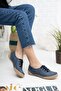 Orthopedic Pad Women's Navy Blue Denim Shoes - 3
