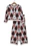 Girl's Knitwear Baklava Pattern Cardigan Trousers Set - 2