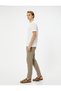 Linen Blended Pants Chino Pocket Detail Lace up Waist - 2