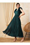 Surplice Wrap Neck Maxi Dress with Ruffle Detailing - 3