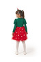 Girl's Balloon Sleeve Crowned Tulle New Year Dress Green - 3
