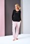 Women's V-Neck Polka Dot Printed Long Sleeve Pajama Set - 5