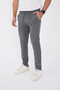 Men's Winter Jogger Slimfit Waist Half Elastic Dark Gray Fabric Pants - 2