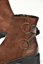 T 654047101   Brown Genuine Leather Nubuck Women's Boots - 6