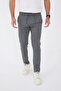 Men's Winter Jogger Slimfit Waist Half Elastic Dark Gray Fabric Pants - 3