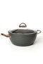 3542 - Mermaid Sets - 7 Pieces, Biogranite, Wide Base, Cookware Set Anthracite Body, Copper Detail - 4