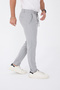 Men's Winter Jogger Slimfit Waist Half Elastic Gray Fabric Trousers - 4