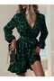 Women's Leopard Print Belted Dress - 5