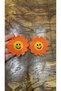7X6 cm 2 Pieces Tricot Smiling Face Sunflower Embroidered Applique Orange - 3