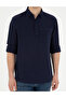 Navy Blue Comfort Fit Long Sleeve Shirt 50284592-Vr033 - 6