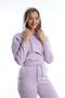 سترة نسائية بغطاء للرأس مكونة من 3 خيوط أرجوانية اللون - 4