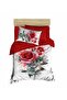 Red Single Young Duvet Cover Set in Rose Branch