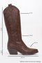 Li̇ana Brown Skin Women's Thick Heeled Western Boots - 4