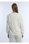 Women's 3 Thread Embroidered Sweatshirt Without Embellishments United Kingdom Beige - 4