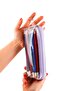 Purple Zippered Quality Pvc Transparent Pen Holder Makeup Bag Pencil Case