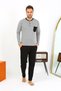 Fashion Line Men's Long Sleeve Combed Cotton Smoked Pajama Set 6861 - 5