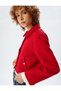 Tweed Jacket with Buttons, Classic Collar, Pocket Detail, Fabric Detail on the Ends