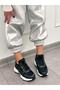 Black Leather (Leo) Leopard Detailed Women's Lace-up Sneakers - 3