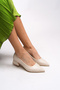 Tielfudh Women's Pointed Toe Short Heeled Shoes 001241863   Skin Skin