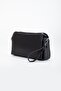 Women's Portfolio Wallet Bag Black 3 Compartments Long Short Strap - 5