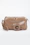 Women's Portfolio Wallet Bag Mink Patent Leather 3 Compartments Long Short Strap - 3