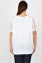 Women's Large Size White Cotton Fabric Lace Detailed Blouse 65n20711 - 4
