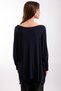 Three-Quarter Sleeve Navy Blue Loose Blouse - 3