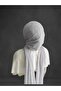 Light Gray Sequined Ready Turban Ready-Made Shawl Ready-Made Veil - 2
