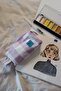 Purple Gingham Lined Washable Cloth Pen Holder Pencil Box - 2