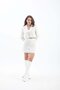 Pile Detailed Zippered Tweed Skirt - Ecru - 5